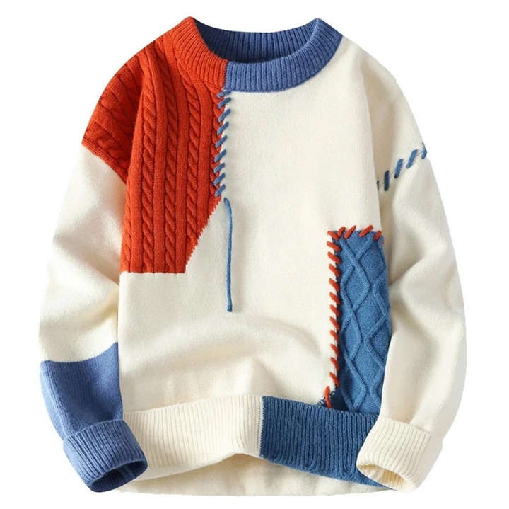 Brunetta™ - Patchwork Pullover med Unik Komfort