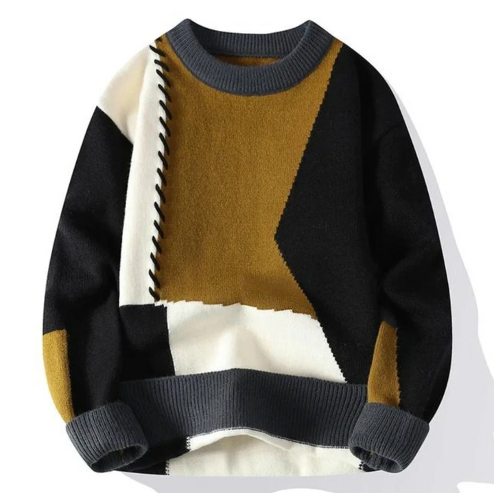 Brunetta™ - Patchwork Pullover med Unik Komfort