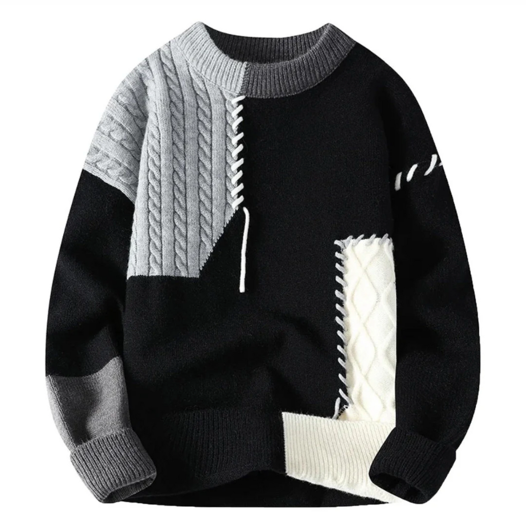 Brunetta™ - Patchwork Pullover med Unik Komfort